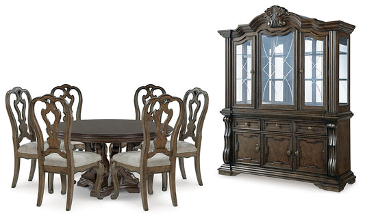 Maylee Dining Table and 6 Chairs with Storage