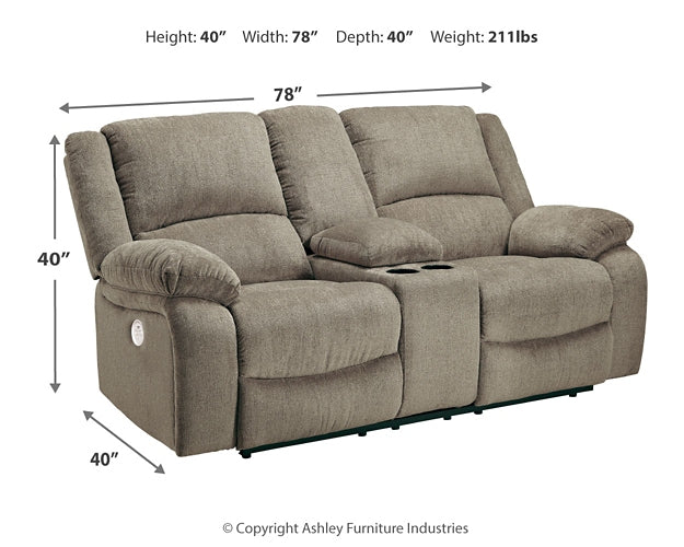 Draycoll DBL REC PWR Loveseat w/Console